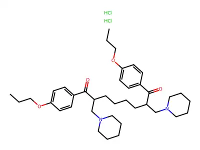 2,7-Bis(1-piperidinylmethyl)-1,8-bis(4-propoxyphenyl)-1,8-octanedione dihydrochloride structure