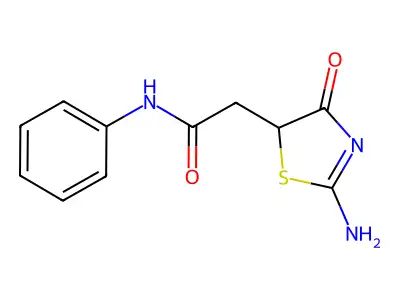 2-(2-imino-4-oxo-1,3-thiazolidin-5-yl)-N-phenylacetamide structure