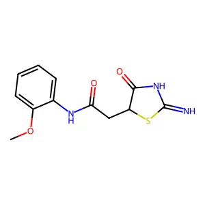 2-(2-imino-4-oxo-1,3-thiazolidin-5-yl)-N-(2-methoxyphenyl)acetamide structure