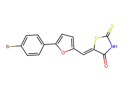 (5Z)-5-{[5-(4-Bromophenyl)-2-furyl]methylene}-2-thioxo-1,3-thiazolidin-4-one structure