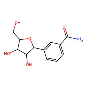3-[(2S,3R,4S,5R)-3,4-dihydroxy-5-(hydroxymethyl)oxolan-2-yl]benzamide structure