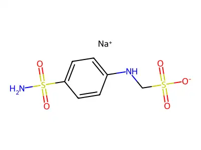 Sodium (4-sulfamoylanilino)methanesulfonic acid structure