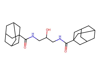 N,N'-(2-Hydroxy-1,3-propanediyl)bistricyclo(3.3.1.1(sup 3,7))decane-1-carboxamide structure