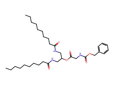 Glycine, N-((phenylmethoxy)carbonyl)-, 2-((1-oxodecyl)amino)-1-(((1-oxodecyl)amino)methyl)ethyl ester structure