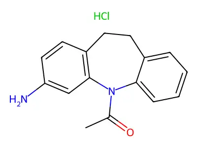 1-(3-Amino-10,11-dihydro-dibenzo[b,f]-azepin-5-yl)-ethanone hydrochloride structure