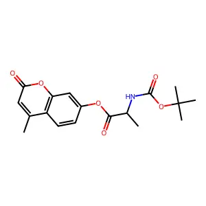 tert-Butyloxycarbonyl-1-alanine 4-methylumbelliferyl ester structure