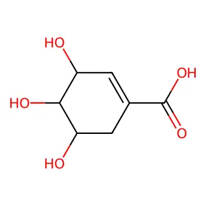 3,4,5-三羟基-1-环己烯-1-甲酸 structure