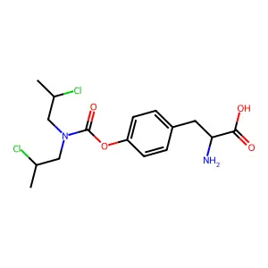 2-Amino-3-[4-[bis(2-chloropropyl)carbamoyloxy]phenyl]propanoic acid structure