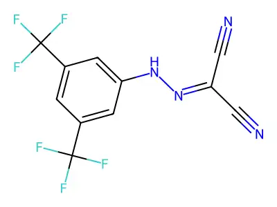 Propanedinitrile, 2-[2-[3,5-bis(trifluoromethyl)phenyl]diazenyl]- structure