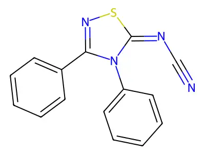 Cyanamide, (3,4-diphenyl-1,2,4-thiadiazol-5(4H)-ylidene)- structure