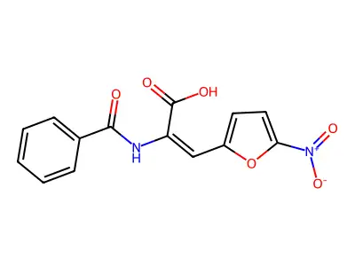 2-Propenoic acid, 2-(benzoylamino)-3-(5-nitro-2-furanyl)-, (Z)- structure