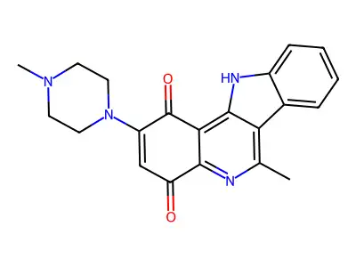1H-Indolo(3,2-c)quinoline-1,4(11H)-dione, 6-methyl-2-(4-methyl-1-piperazinyl)- structure