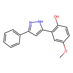 Phenol, 4-methoxy-2-(5-phenyl-1H-pyrazol-3-yl)- structure