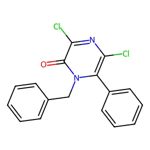 2(1H)-Pyrazinone, 3,5-dichloro-6-phenyl-1-(phenylmethyl)- structure