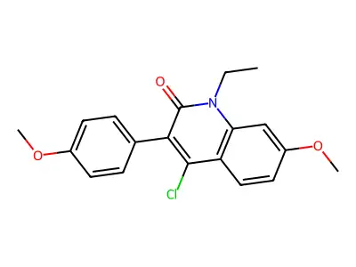 2(1H)-Quinolinone, 4-chloro-1-ethyl-7-methoxy-3-(4-methoxyphenyl)- structure
