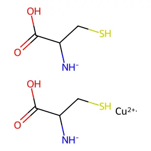 Copper bis((1-carboxy-2-sulfanylethyl)azanide) structure
