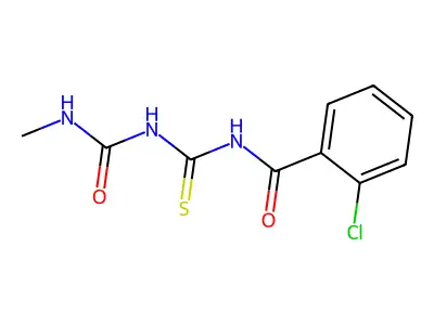 2-chloro-N-[(methylcarbamoylamino)-sulfanylidenemethyl]benzamide structure