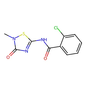 2-chloro-N-(2-methyl-3-oxo-2,3-dihydro-1,2,4-thiadiazol-5-yl)benzenecarboxamide structure