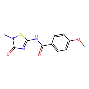 4-methoxy-N-(2-methyl-3-oxo-1,2,4-thiadiazol-5-yl)benzamide structure