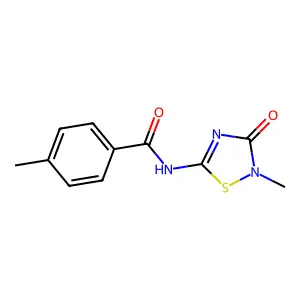 4-methyl-N-(2-methyl-3-oxo-2,3-dihydro-1,2,4-thiadiazol-5-yl)benzenecarboxamide structure