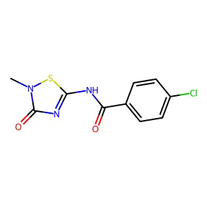 4-chloro-N-(2-methyl-3-oxo-2,3-dihydro-1,2,4-thiadiazol-5-yl)benzenecarboxamide structure