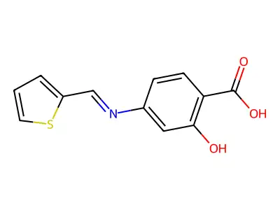 4-(2-Thienylmethyleneamino)salicylic acid structure