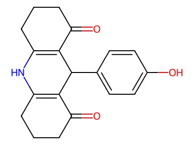 9-(4-Hydroxyphenyl)-2,3,4,5,6,7,9,10-octahydroacridine-1,8-dione structure