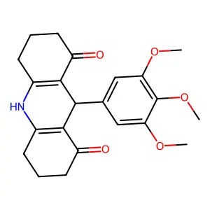 9-(3,4,5-trimethoxyphenyl)-3,4,6,7,9,10-hexahydroacridine-1,8(2H,5H)-dione structure