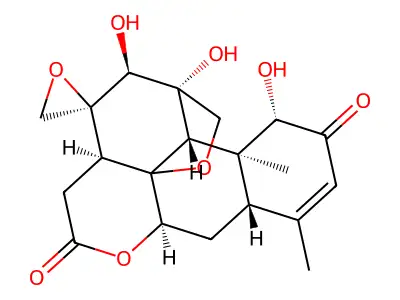 (1-beta,11-beta,12-alpha)-11,20:13,21-Diepoxy-1,11,12-trihydroxypicras-3-ene-2,16-dione structure