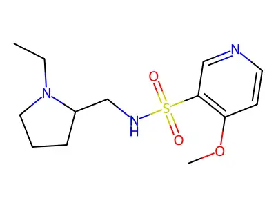 3-Pyridinesulfonamide, N-((1-ethyl-2-pyrrolidinyl)methyl)-4-methoxy- structure