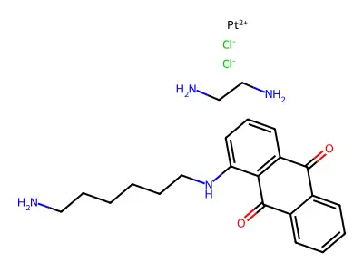 Platinum(1+), (1-((6-aminohexyl)amino)-9,10-anthracenedione)chloro(1,2-ethanediamine-N,N')-, chloride, (SP-4-2)- structure