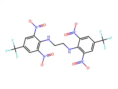N,N'-bis[2,6-dinitro-4-(trifluoromethyl)phenyl]ethane-1,2-diamine structure