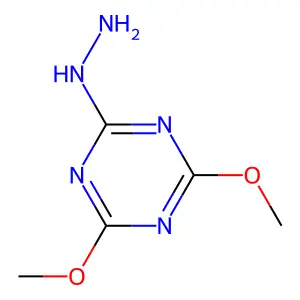 2-Hydrazino-4,6-dimethoxy-1,3,5-triazine structure