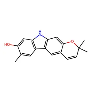 Pyrano[2,3-b]carbazol-8-ol, 2,10-dihydro-2,2,7-trimethyl- structure