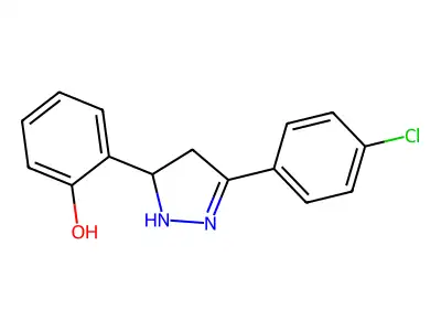 2-[3-(4-Chlorophenyl)-4,5-dihydro-1H-pyrazol-5-yl]phenol structure