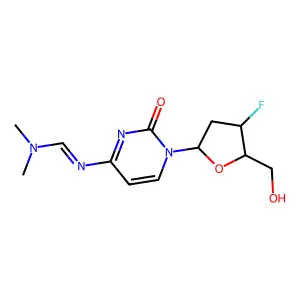 N4-Dimethylaminomethylene-2',3'-dideoxy-3'-fluorocytidine structure