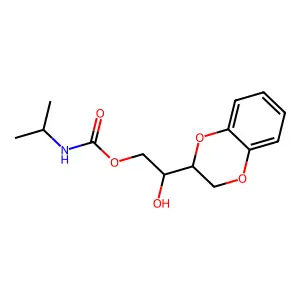 1,2-Ethanediol, 1-(1,4-benzodioxan-2-yl)-, isopropylcarbamate structure