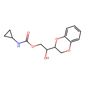 1,2-Ethanediol, 1-(1,4-benzodioxan-2-yl)-, 2-cyclopropylcarbamate structure