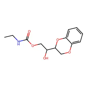 1,2-Ethanediol, 1-(1,4-benzodioxan-2-yl)-, ethylcarbamate structure