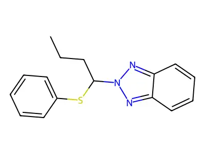 2-(1-Phenylsulfanylbutyl)benzotriazole structure