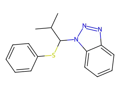 1-[2-Methyl-1-(phenylsulfanyl)propyl]-1H-1,2,3-benzotriazole structure