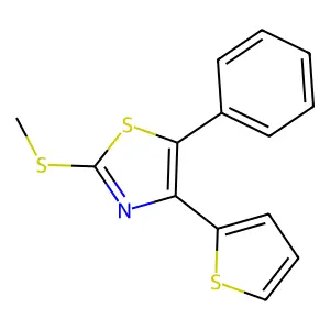 Thiazole, 2-(methylthio)-5-phenyl-4-(2-thienyl)- structure