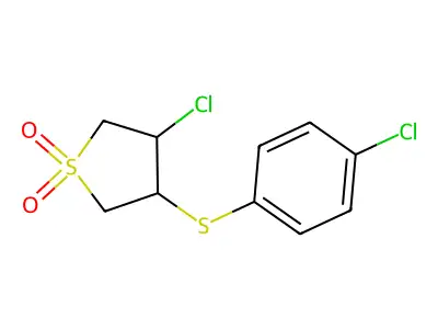 3-Chloro-4-[(4-chlorophenyl)thio]tetrahydro-1H-1lambda6-thiophene-1,1-dione structure