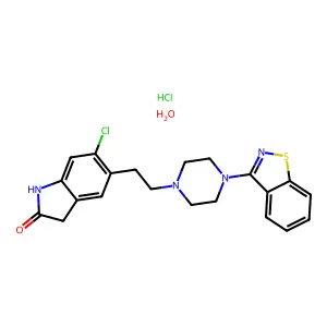 Ziprasidone hydrochloride monohydrate structure