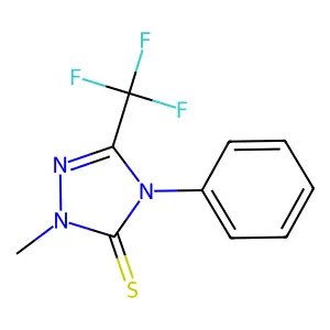 2-methyl-4-phenyl-5-(trifluoromethyl)-2,4-dihydro-3H-1,2,4-triazole-3-thione structure