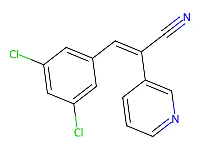(E)-3-(3,5-dichlorophenyl)-2-pyridin-3-ylprop-2-enenitrile structure