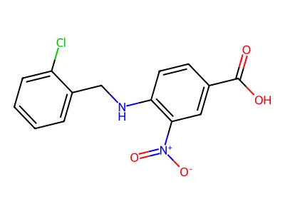 4-(((2-Chlorophenyl)methyl)amino)-3-nitrobenzoic acid structure