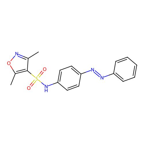 4-Isoxazolesulfonamide, 3,5-dimethyl-N-[4-(2-phenyldiazenyl)phenyl]- structure
