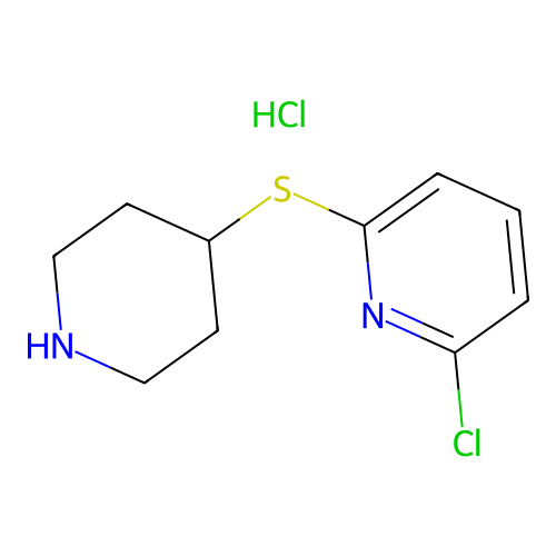 Pyridine, 2-chloro-6-(4-piperidinylthio)-, hydrochloride (1:1) structure