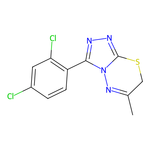 3-(2,4-dichlorophenyl)-6-methyl-7H-[1,2,4]triazolo[3,4-b][1,3,4]thiadiazine structure